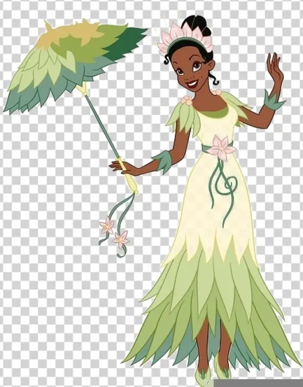Princess Tiana in Leaf Dress PNG Transparent