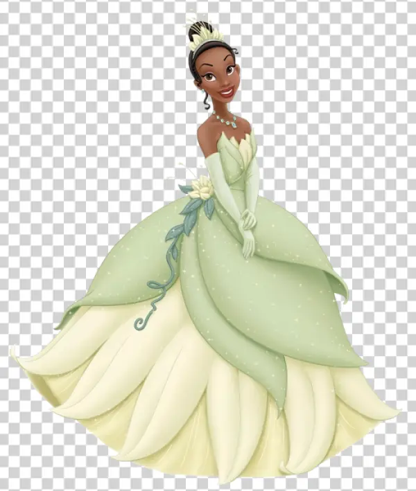 Princess Tiana Green Dress PNG Transparent Background