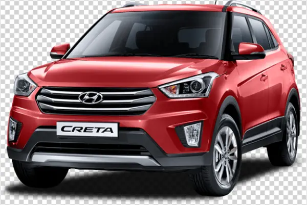 Red Hyundai Creta SUV PNG Transparent Background