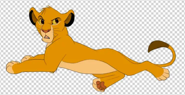 Young Simba from The Lion King Lying Down PNG