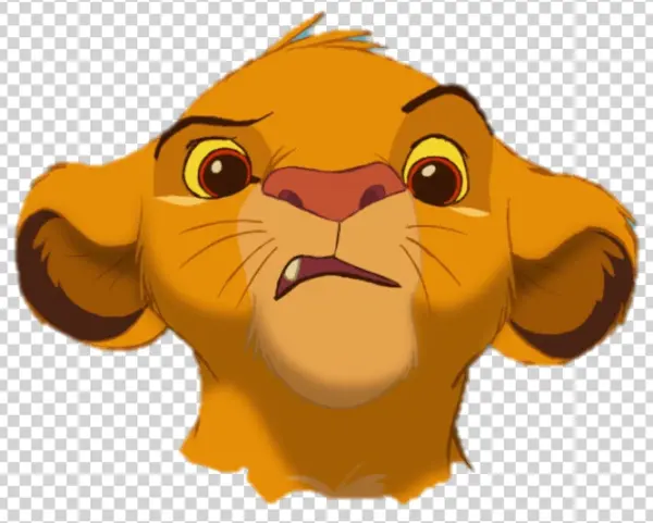 Simba Worried Face PNG Transparent