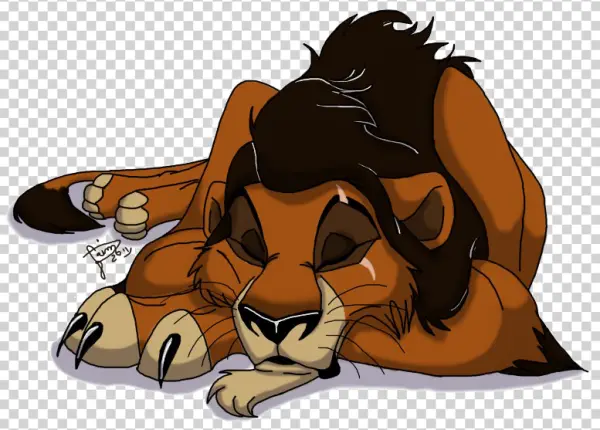 Sad Cartoon Lion King Scar PNG Transparent