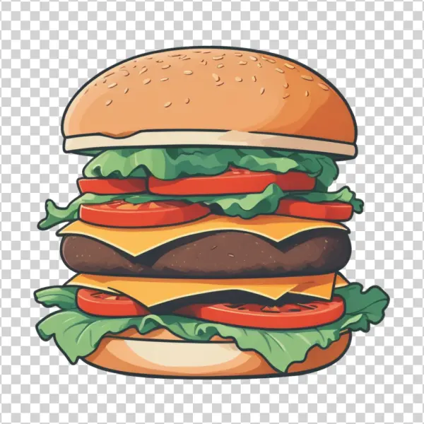 Big Double Cheeseburger PNG Transparent Background