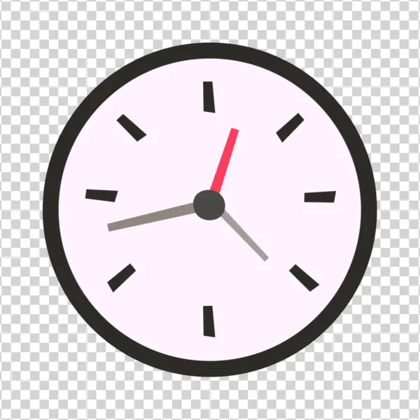 Simple Clock Icon PNG Transparent Background