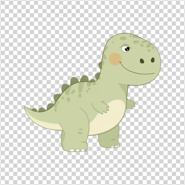 Cute Green Cartoon Dinosaur PNG