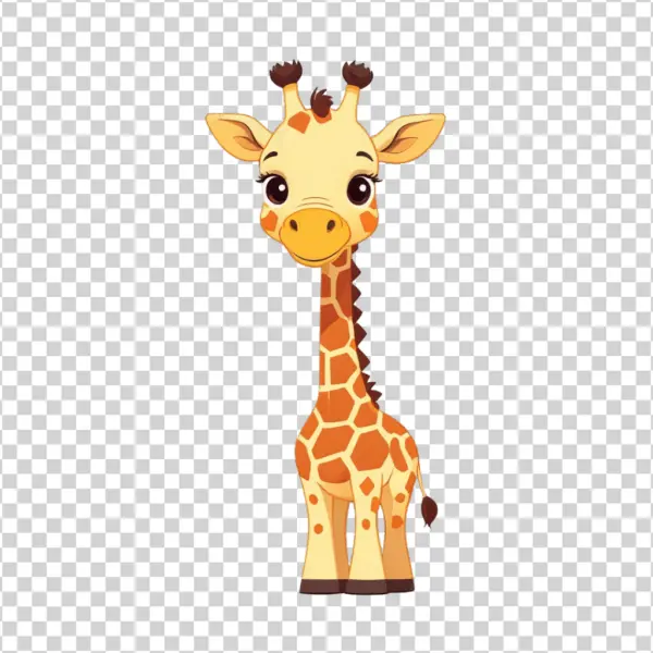 Cute Cartoon Giraffe PNG Transparent Background