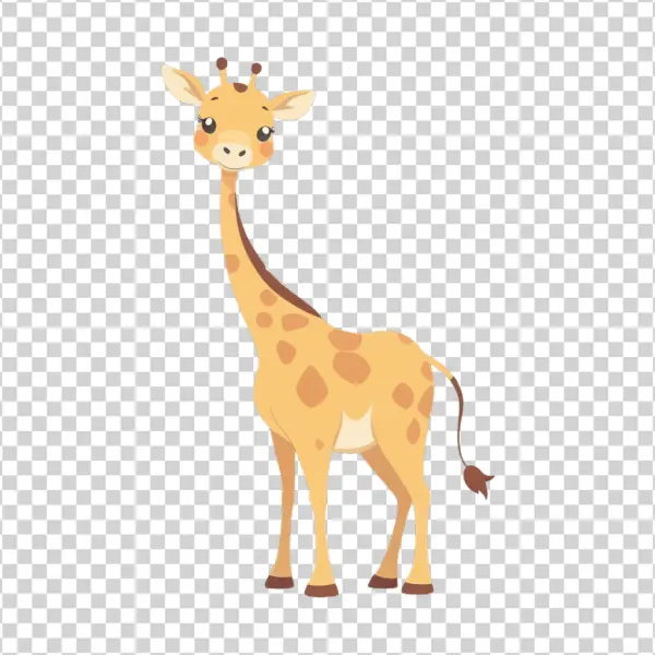 Adorable Cartoon Giraffe PNG Transparent Background