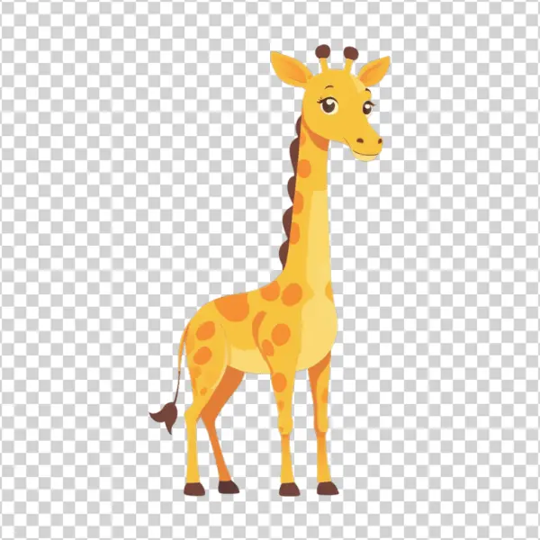 Cute Cartoon Giraffe PNG Transparent Background
