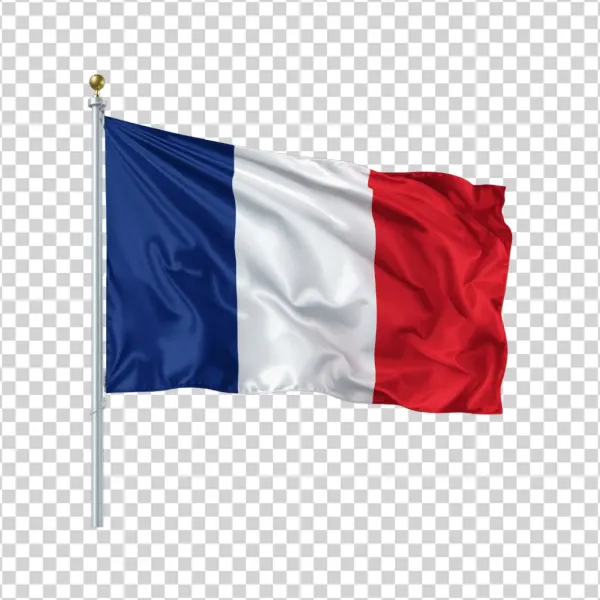 French Flag Waving PNG Transparent Background