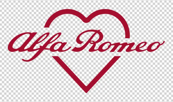 Alfa Romeo Logo with Heart Transparent Background