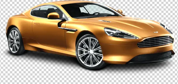 Golden Luxury Sports Car PNG Transparent Background