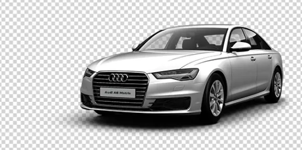 White Audi A6 Matrix Car PNG Transparent Background