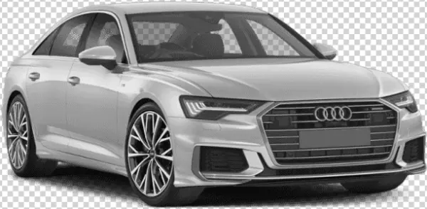 Silver Audi Sedan PNG Transparent Background