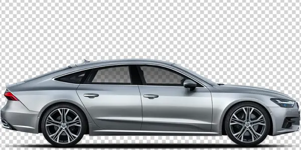 Silver Audi A7 Sportback PNG Transparent Background