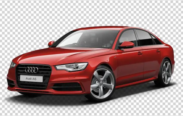 Red Audi A6 Car PNG Transparent Background