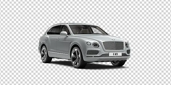 White Bentley Bentayga SUV PNG Transparent Background