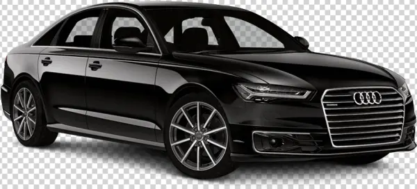 Black Audi A6 Sedan PNG Transparent Background