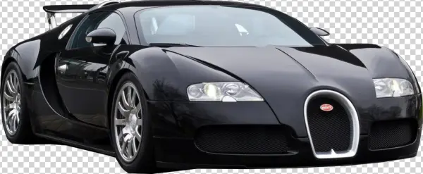 Black Bugatti Veyron Supercar PNG Transparent Background