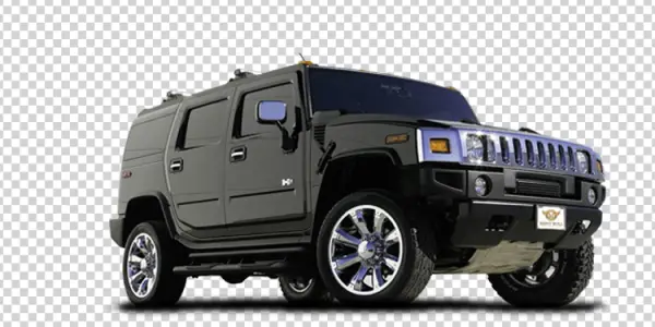 Black Hummer H2 SUV PNG Transparent Background