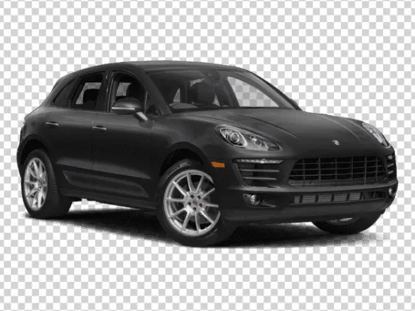 Black Porsche Macan SUV PNG Transparent Background