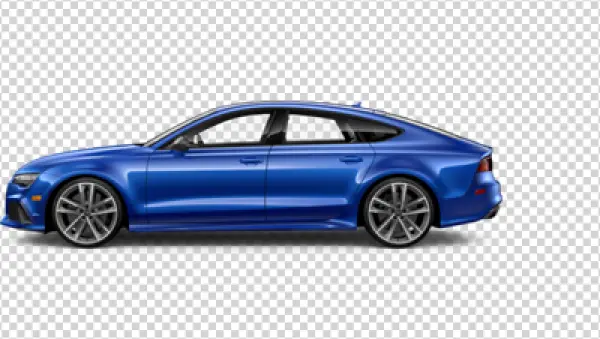 Blue Audi Car Side View PNG Transparent