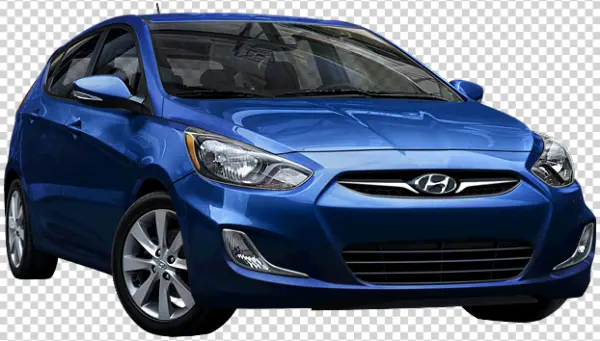 Blue Hyundai Accent Car PNG Transparent Background