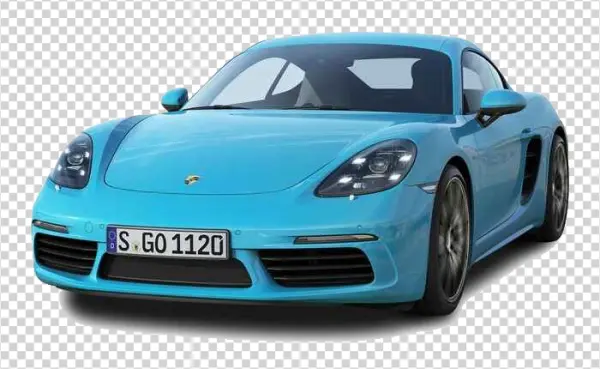 Aqua Blue Porsche Cayman PNG Transparent Background