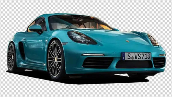 Turquoise Porsche 718 Cayman PNG Transparent Background
