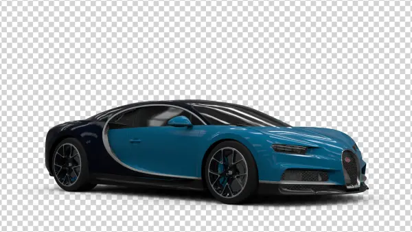 Blue and Black Bugatti Chiron PNG Transparent Background