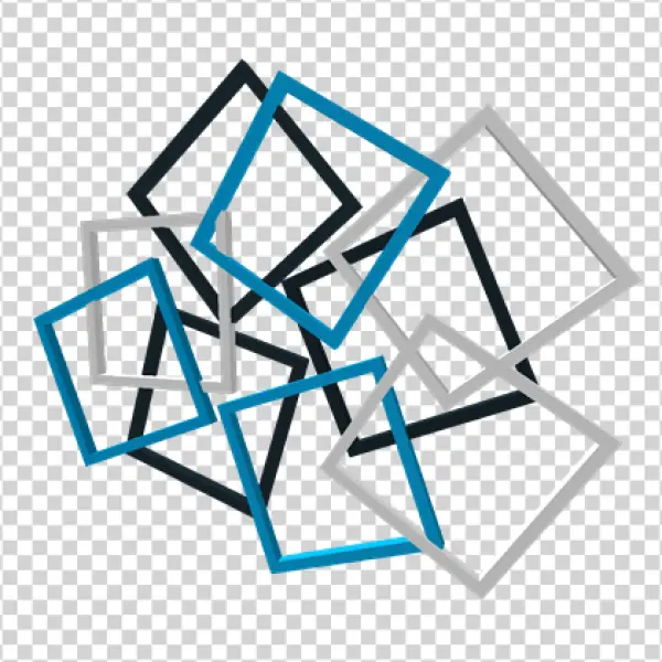 Abstract Overlapping Square Frames PNG Transparent