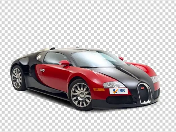 Bugatti Veyron Red and Black Sports Car PNG