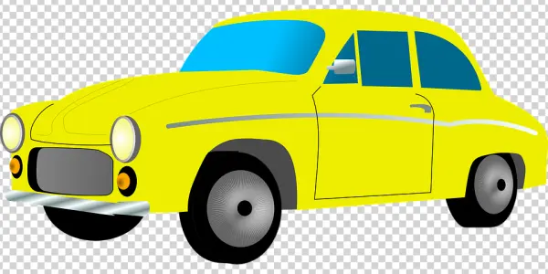 Classic Yellow Car PNG Transparent Background