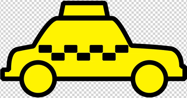 Yellow Taxi Car Icon PNG Transparent Background