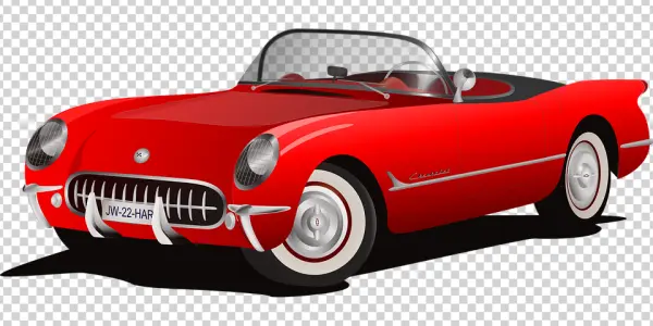 Vintage Red Chevrolet Corvette PNG Transparent Background