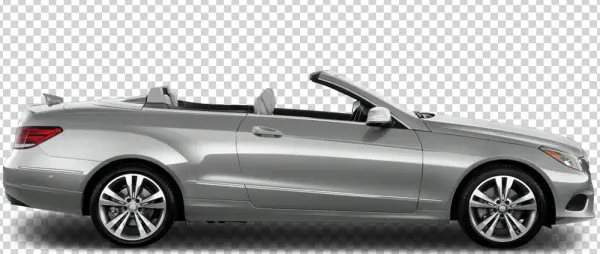 Silver Convertible Luxury Car PNG Transparent Background
