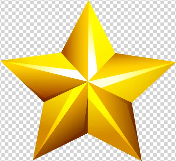 Shiny Gold Star PNG Transparent Background