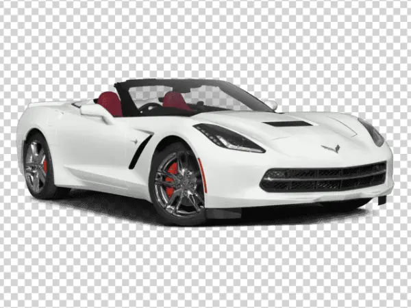 White Chevrolet Corvette Convertible PNG Transparent Background