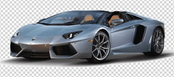 Silver Lamborghini Aventador PNG Transparent