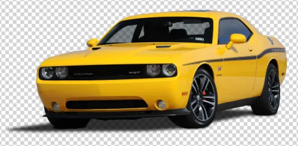 Yellow Dodge Challenger SRT8 PNG Transparent Background