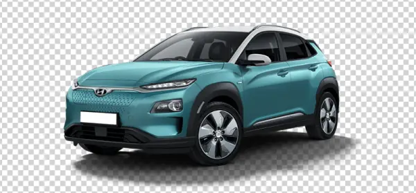 Teal Hyundai Kona Electric Car PNG
