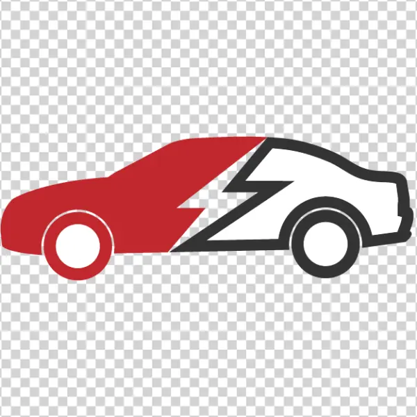 Electric Car Logo Icon Transparent Background