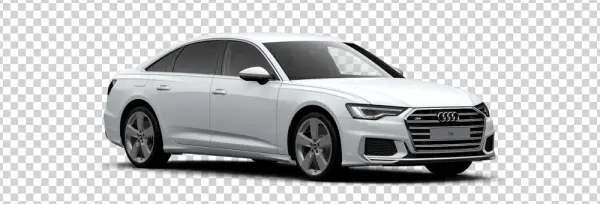 White Audi S6 Sedan PNG Transparent Background