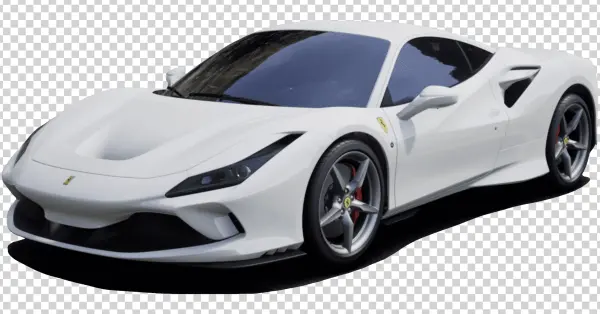 White Ferrari Sports Car PNG Transparent Background