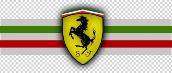 Ferrari Logo with Italian Stripes PNG