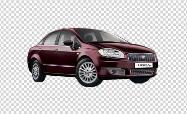 Dark Red Fiat Linea Car PNG Transparent Background