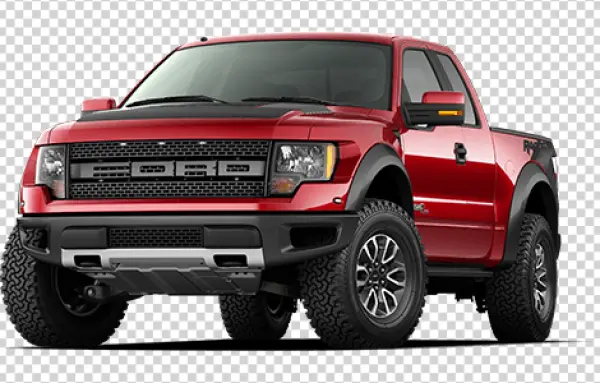 Red Ford F-150 Raptor Truck PNG Transparent Background