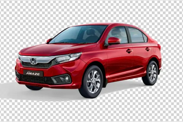 Red Honda Amaze Car PNG Transparent Background