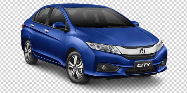 Blue Honda City Car PNG Transparent Background