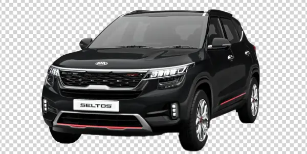 Black Kia Seltos SUV PNG Transparent Background
