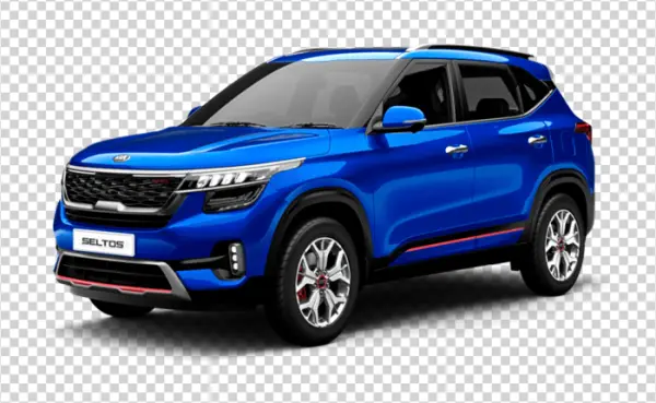 Blue Kia Seltos Car PNG Transparent Background